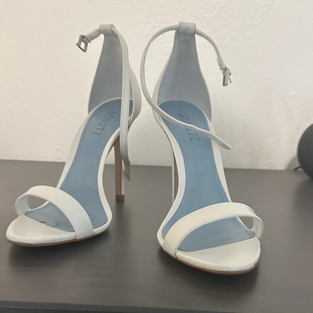 Schutz White Women's Strappy Heels